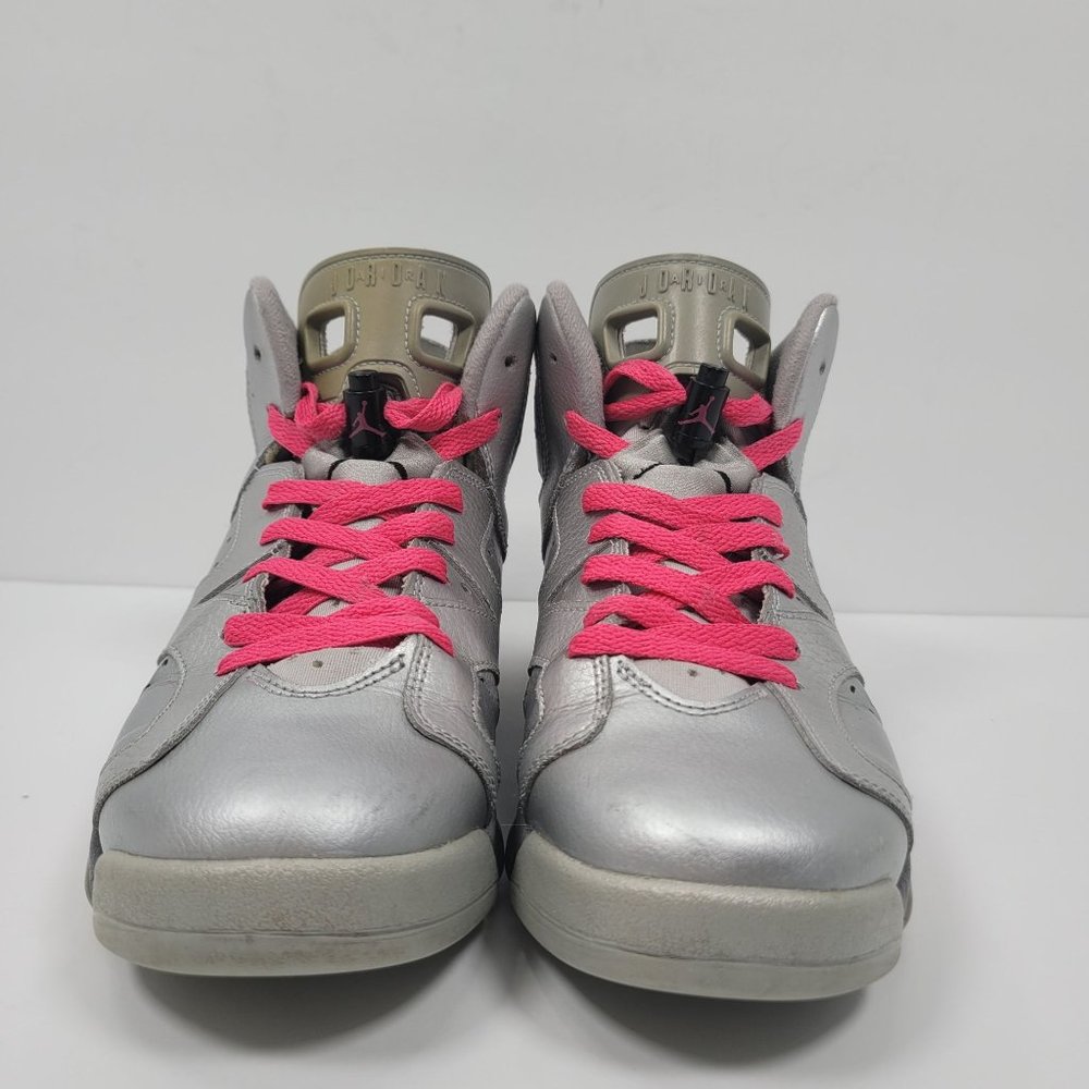Nike Air Jordan Retro 6 GS Valentines Day Silver Youth Shoes 543390-009 US SZ 7Y - Picture 3 of 8